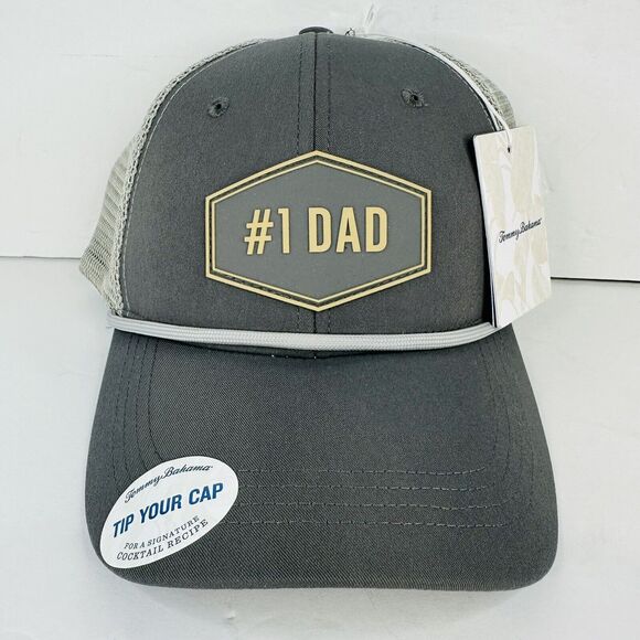 Mens Tommy Bahama Tip Your Cap‎ 1 Dad Baseball Hat Adjustable Color Gray Mesh - Picture 1 of 6